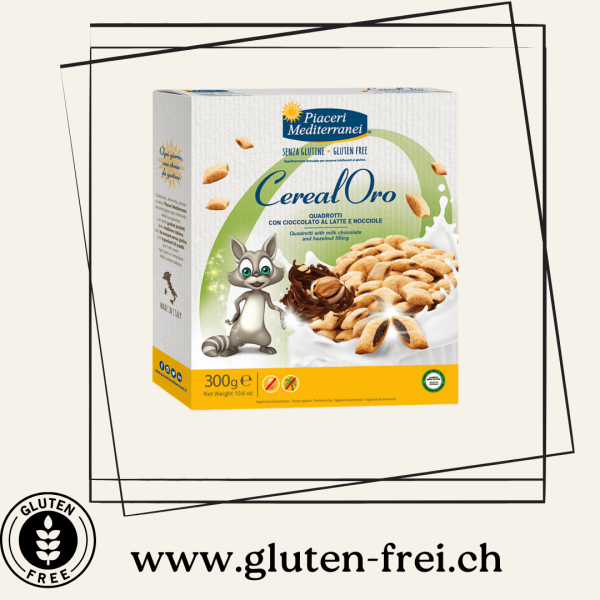 Cereal Oro squares with milk chocolate and hazelnut filling